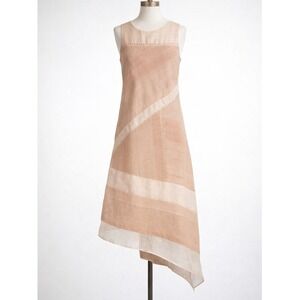 Collectiva Concepcion Greta‎ Asymmetric Colorblock Twill Dress Size 4 Neutral